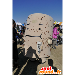 Mascot μεγάλο γκρι κυλίνδρου, τελείωμα και εντυπωσιακά - MASFR25389 - Yuru-Χαρά ιαπωνική Μασκότ