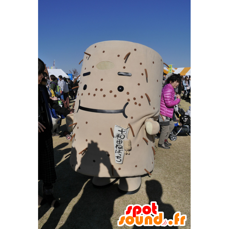 Mascotte grote grijze cilinder, glimlachen en indrukwekkende - MASFR25389 - Yuru-Chara Japanse Mascottes