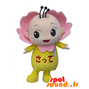 Sacchan mascotte, baby, een roze en gele bloem - MASFR25392 - Yuru-Chara Japanse Mascottes