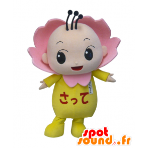 Sacchan mascot, baby, child-like pink and yellow flower - MASFR25392 - Yuru-Chara Japanese mascots