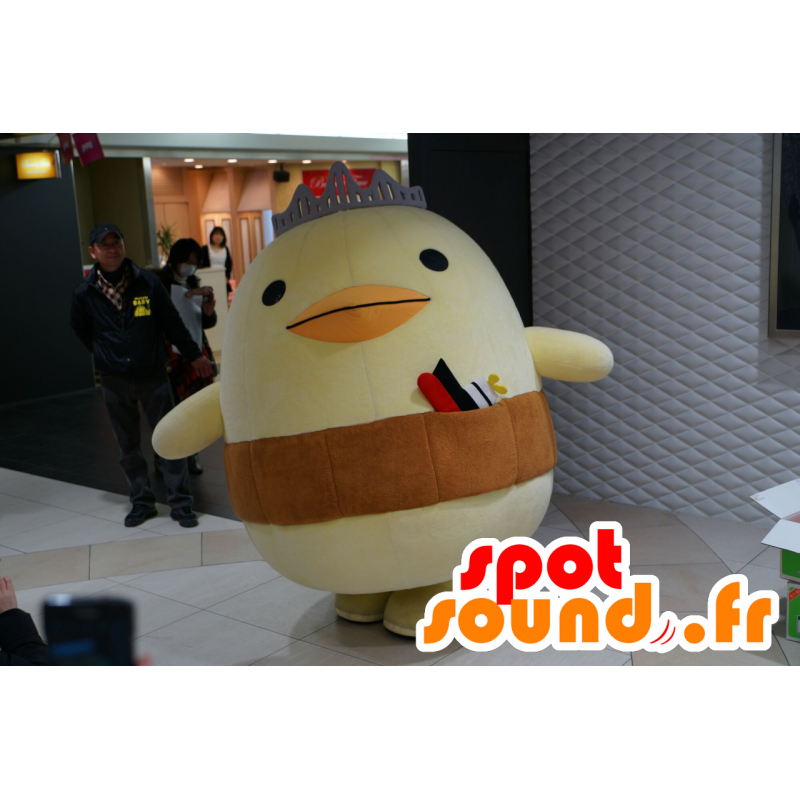 Baryi maskot Imabari, gul kylling, med en krone - MASFR25395 - Yuru-Chara japanske Mascots