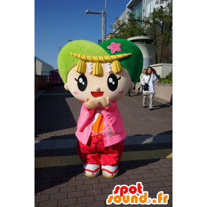 Mascot farbige Mädchen mit herzförmigen Kopf - MASFR25398 - Yuru-Chara japanischen Maskottchen