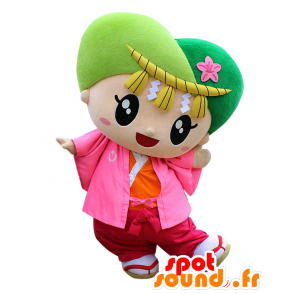 Mascot farget jente med hjerteformet hode - MASFR25398 - Yuru-Chara japanske Mascots