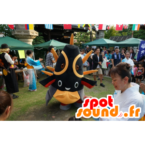 4-eyed monster maskot, samurai hjelm - Spotsound maskot kostume
