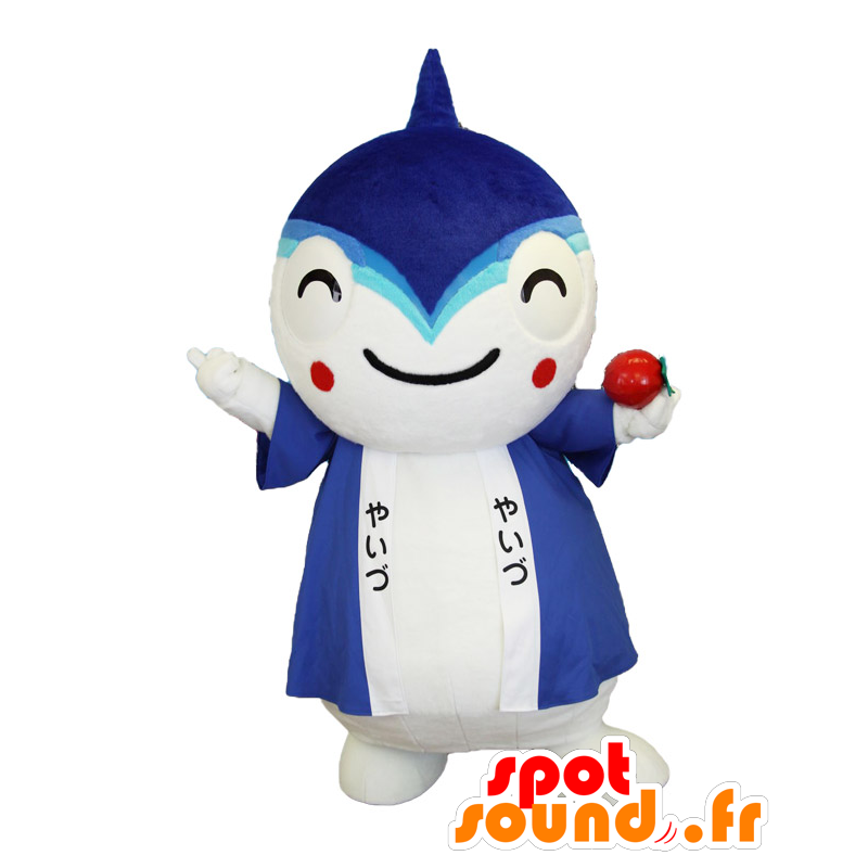 Yai-chan mascot, blue and white shark with a blue tunic - MASFR25406 - Yuru-Chara Japanese mascots