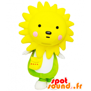 ANANAN mascotte, leone giallo, sole, giallo, fiore gigante - MASFR25407 - Yuru-Chara mascotte giapponese