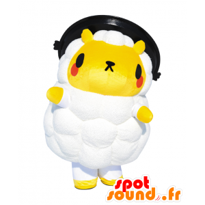 Mascot Jingisukan Nº Jin-kun, ovejas amarillo y blanco - MASFR25409 - Yuru-Chara mascotas japonesas