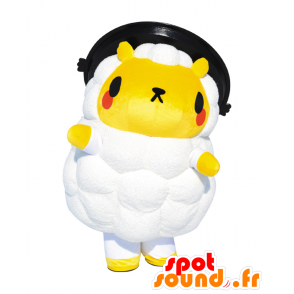 Mascotte de Jingisukan no Jin-kun, mouton blanc et jaune - MASFR25409 - Mascottes Yuru-Chara Japonaises