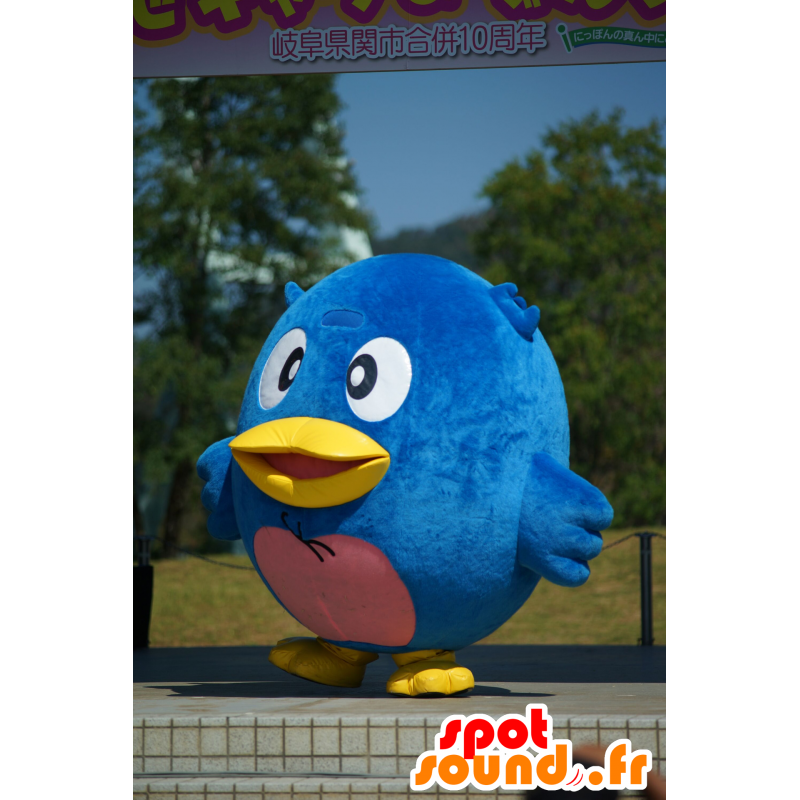 Mascot grote blauwe en roze vogel, all round en schattig - MASFR25410 - Yuru-Chara Japanse Mascottes