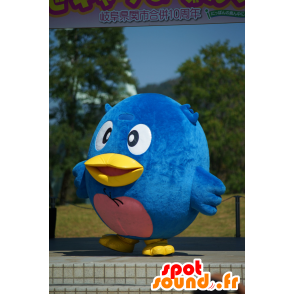 Mascotte large blue and pink bird, all round and cute - MASFR25410 - Yuru-Chara Japanese mascots