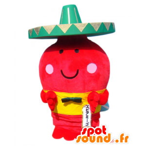 Mascot Ebi Amigo, red man, a Mexican with a hat - MASFR25414 - Yuru-Chara Japanese mascots