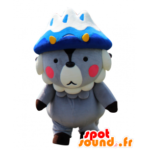 Mascota Oomapyon, gris y blanco oso de peluche, vestido de rey - MASFR25415 - Yuru-Chara mascotas japonesas