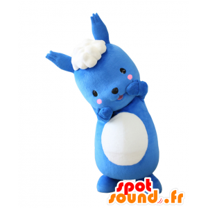 Sorarisu mascotte, coniglio blu e bianco, divertente e carino - MASFR25416 - Yuru-Chara mascotte giapponese