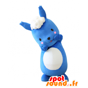 Sorarisu mascotte, coniglio blu e bianco, divertente e carino - MASFR25416 - Yuru-Chara mascotte giapponese