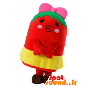 Mascot Tomachuu, homem vermelho, verde e amarelo - MASFR25419 - Yuru-Chara Mascotes japoneses