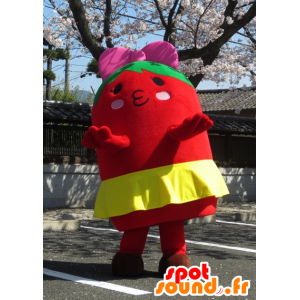 Tomachuu mascot, snowman red, green and yellow - MASFR25419 - Yuru-Chara Japanese mascots