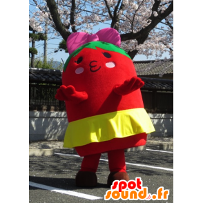 Mascot Tomachuu, homem vermelho, verde e amarelo - MASFR25419 - Yuru-Chara Mascotes japoneses