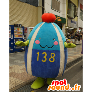 Mascote azul homem, redondo e bonito melancia - MASFR25421 - Yuru-Chara Mascotes japoneses