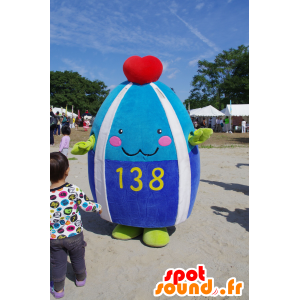 Blue Mascot man, rond en leuke watermeloen - MASFR25421 - Yuru-Chara Japanse Mascottes