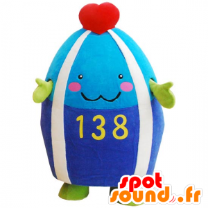 Sininen Mascot mies, pyöreä ja söpö vesimeloni - MASFR25421 - Mascottes Yuru-Chara Japonaises