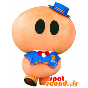 Mascotte d'Hokkun, gros bonhomme orange, tout rond et mignon - MASFR25423 - Mascottes Yuru-Chara Japonaises