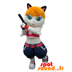 Terisia mascot, cat with orange hair and jeans - MASFR25425 - Yuru-Chara Japanese mascots