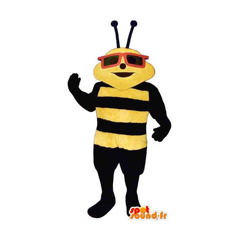 Nero e giallo delle api occhiali mascotte - MASFR006780 - Ape mascotte