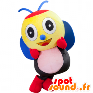 Insect mascotte, geel bee, roze en blauw - MASFR25430 - Yuru-Chara Japanse Mascottes