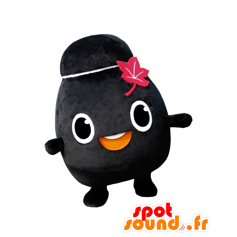 Mascotte de Tsubo-chan, bonhomme noir avec une grosse tête - MASFR25431 - Mascottes Yuru-Chara Japonaises