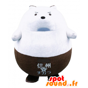 Mascot Shinshuuriki, grote witte en bruine beren, expressieve - MASFR25440 - Yuru-Chara Japanse Mascottes