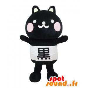 Mascot Kokuto-kun, zwarte kat, wit en roze - MASFR25442 - Yuru-Chara Japanse Mascottes