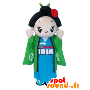 Mascotte d'Oshima-chan, femme japonaise, en habit traditionnel - MASFR25445 - Mascottes Yuru-Chara Japonaises