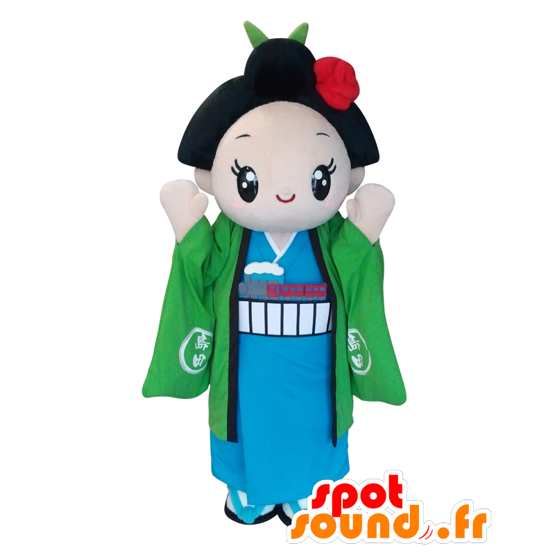 Oshima-chan mascot, Japanese woman in traditional dress - MASFR25445 - Yuru-Chara Japanese mascots