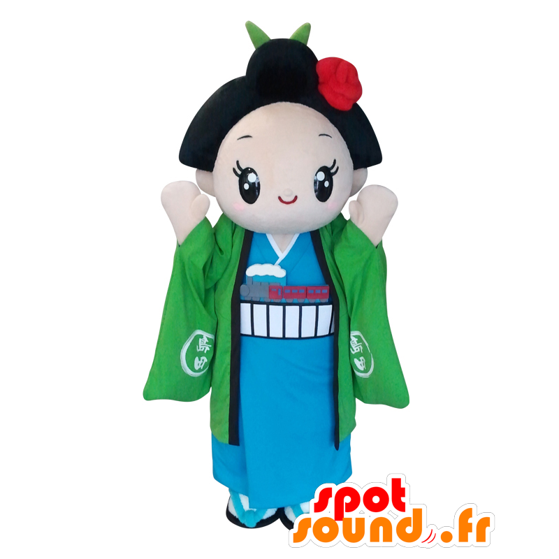 Mascota de Oshima-chan, mujer japonesa en el vestido tradicional - MASFR25445 - Yuru-Chara mascotas japonesas