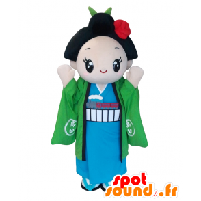 Mascot Oshima-chan mulher japonesa no vestido tradicional - MASFR25445 - Yuru-Chara Mascotes japoneses
