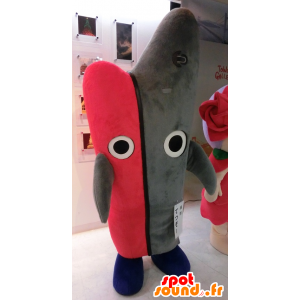Maskot Tetsuzo, haj, fisk, rosa och grå båt - Spotsound maskot