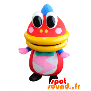 Mascot Supakkun, grote vis rood, geel en blauw - MASFR25447 - Yuru-Chara Japanse Mascottes