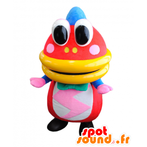 Mascot Supakkun, iso kala punainen, keltainen ja sininen - MASFR25447 - Mascottes Yuru-Chara Japonaises