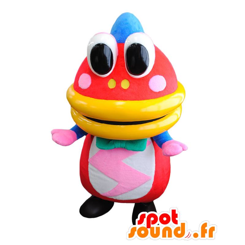 Mascot Supakkun, iso kala punainen, keltainen ja sininen - MASFR25447 - Mascottes Yuru-Chara Japonaises