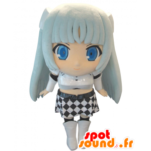 Mascotte signorina Monocromo, personaggio dei manga, ragazza - MASFR25450 - Yuru-Chara mascotte giapponese