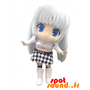 Mascot Fräulein Monochrom, Manga-Charakter, Mädchen - MASFR25450 - Yuru-Chara japanischen Maskottchen
