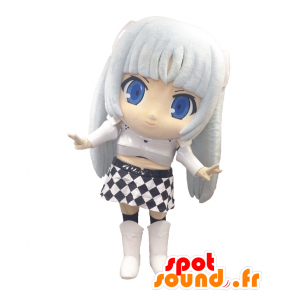 Miss Monochrome maskot, mangakaraktär, flicka - Spotsound maskot