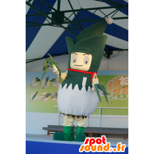 Mascotte puerro gigante, verde y blanco - MASFR25456 - Yuru-Chara mascotas japonesas
