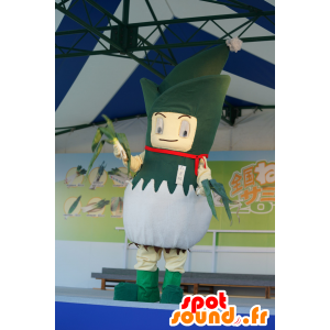 Mascot reus prei, groen en wit - MASFR25456 - Yuru-Chara Japanse Mascottes