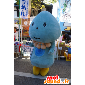 Mascotte bleue et ronde, de bonhomme, d'œuf géant - MASFR25457 - Mascottes Yuru-Chara Japonaises