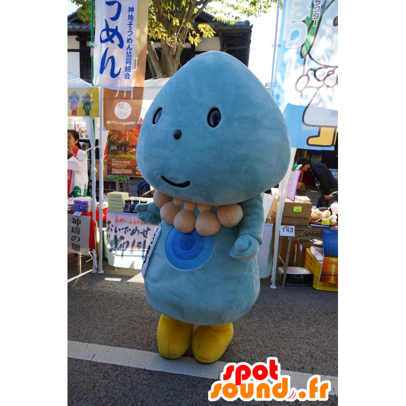 Blu, mascotte rotondo, pupazzo di neve, uovo gigante - MASFR25457 - Yuru-Chara mascotte giapponese