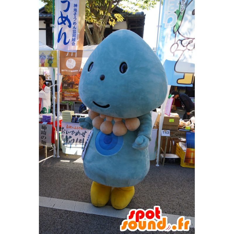Azul, mascota ronda, muñeco de nieve, huevo gigante - MASFR25457 - Yuru-Chara mascotas japonesas