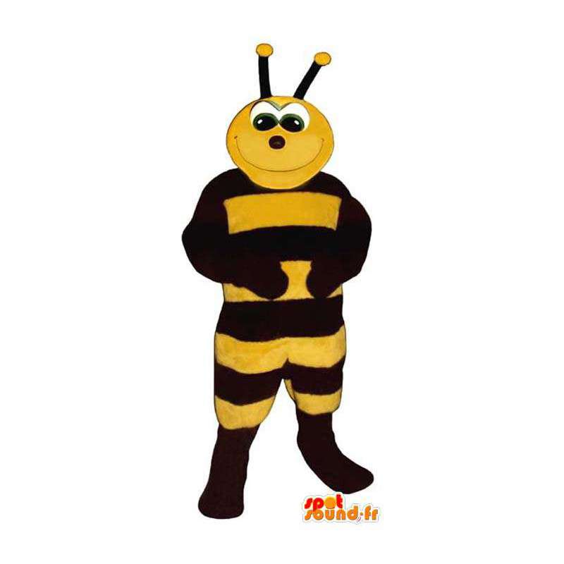 Sort og gul bi maskot. Bi kostume - Spotsound maskot kostume