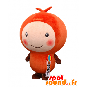 Haron-chan mascot, red man, with a very round head - MASFR25461 - Yuru-Chara Japanese mascots