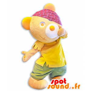 Koguma-chan maskot, bamse, med en bandana - Spotsound maskot